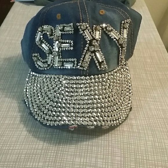 Accessories - Distressed blinged out fashion cap